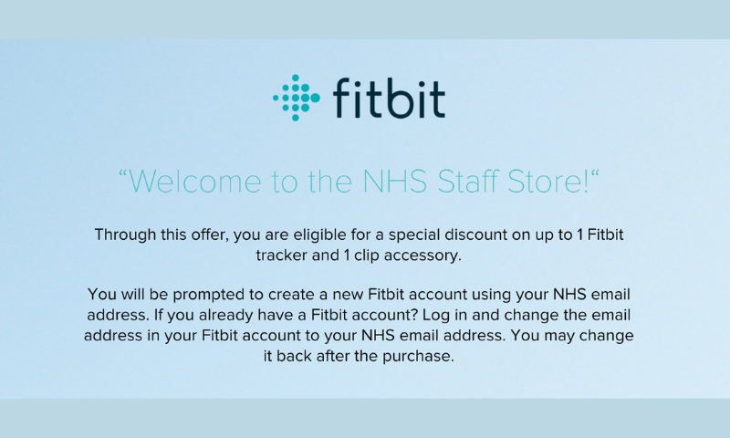 fitbit nhs staff discount